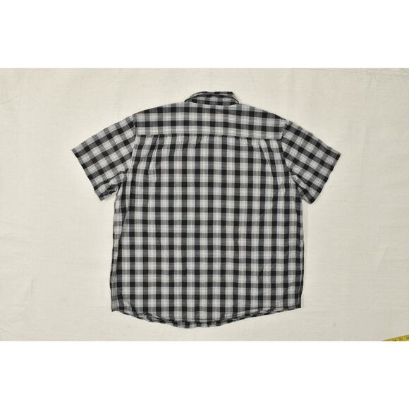 Carhartt Men's Plaid Short Sleeve Button-Down Shirt Black Size XL Cotton - Picture 7 of 8